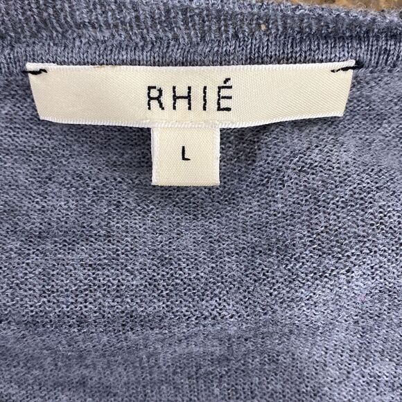 Rhie merino wool gray ruffle detailing pullover sweater size L - Picture 5 of 9